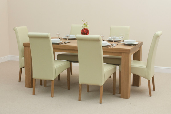 Cream Dining Table And 6 Chairs Uk - Urban Deco Orbit 200cm Cream