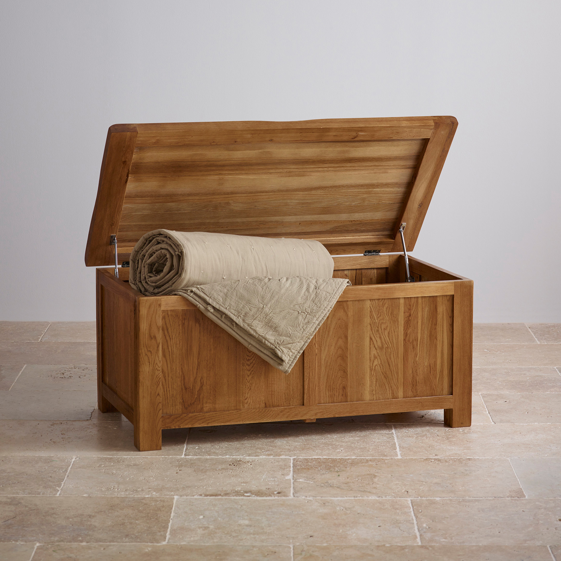 Original Rustic Solid Oak Blanket Box Bedroom Furniture