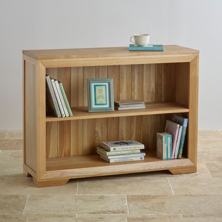 Bevel Small Bookcase in Natural Solid Oak Oak Furniture Land