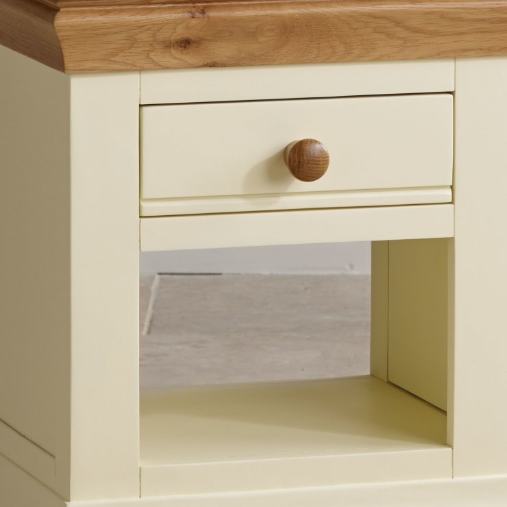 Country Cottage Painted Oak Bedside Table with Drawer