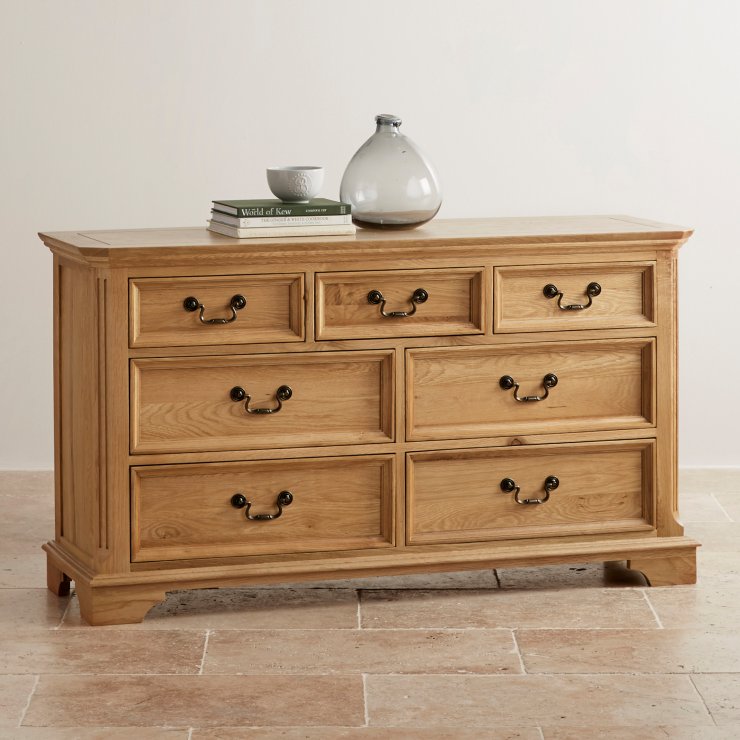 Edinburgh Natural Solid Oak 3 + 4 Chest of Drawers