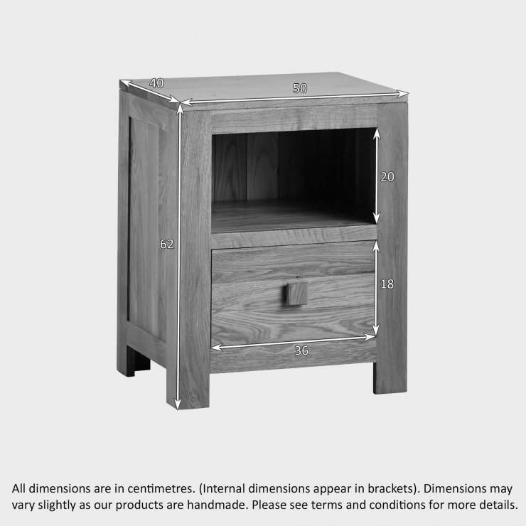 Oakdale Bedside Table in Natural Solid Oak Oak Furniture Land