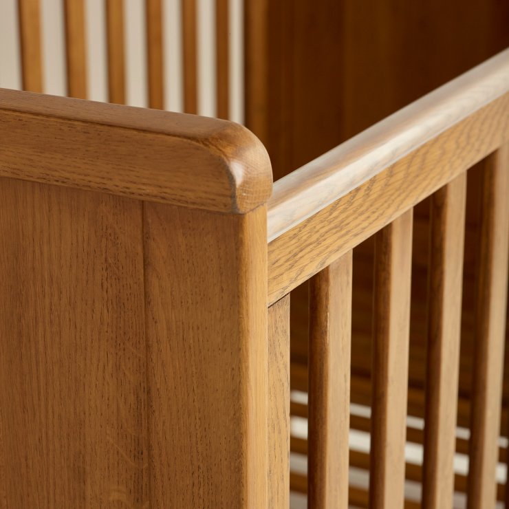 Original Rustic Cot Bed in Solid Oak Oak Furniture Land