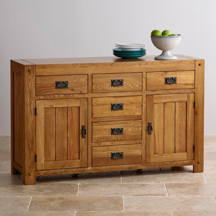 Quercus Large Sideboard Rustic Oak Oak Furniture Land