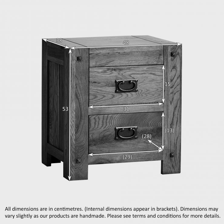 Quercus 2 Drawer Bedside Table Oak Furniture Land