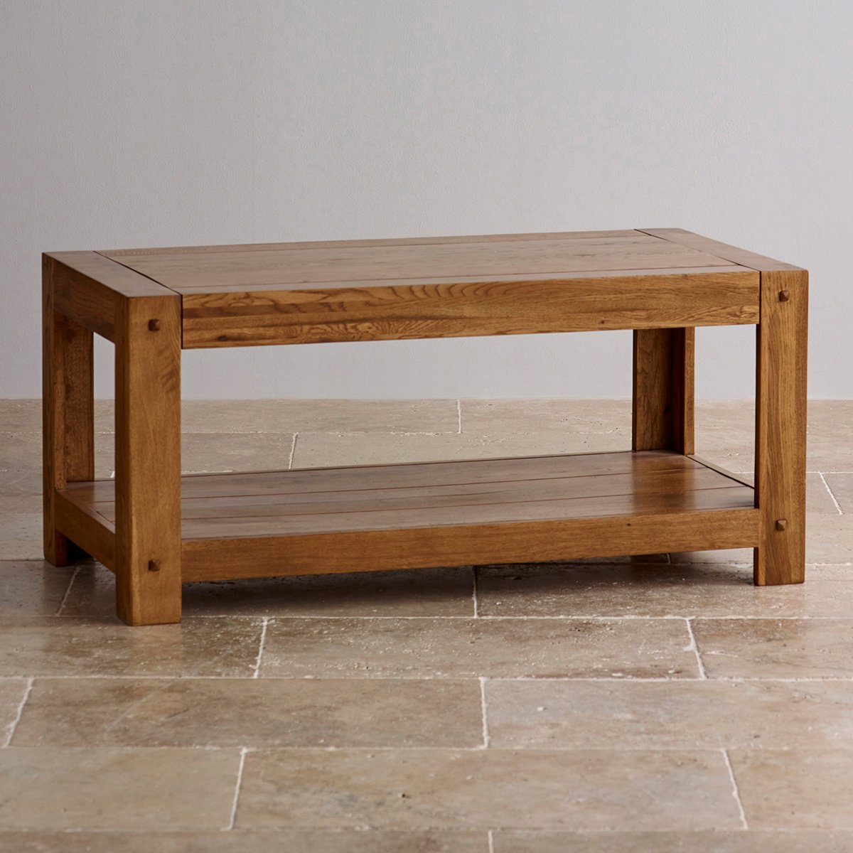 Quercus Coffee Table in Rustic Solid Oak | Oak Furniture Land