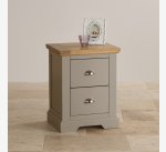 St Ives 2 Drawer Bedside Table in Light Grey Painted Acacia