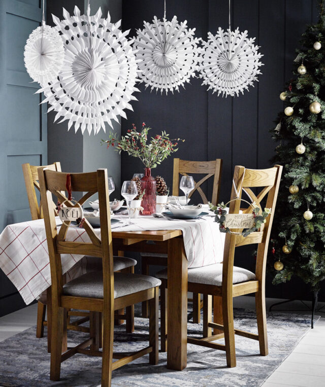 How to decorate a Christmas table by | The Oak Furniture Land Blog