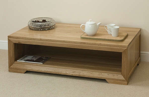 Bevel Natural Solid Oak Coffee Table | Living Room Furniture