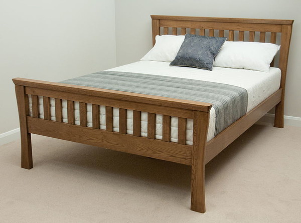 Orrick Rustic Solid Oak Double Bed | Bedroom Furniture