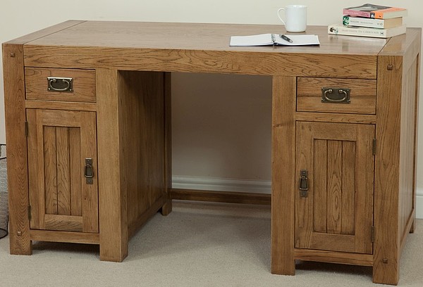 Quercus Rustic Solid Oak Computer Desk – Realpedia