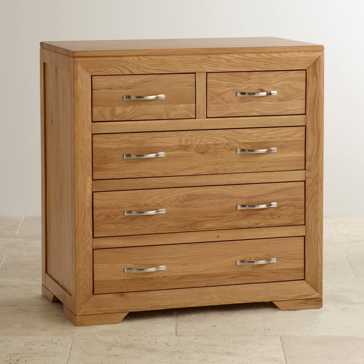 Bevel Chest of Drawers in Natural Solid Oak | Oak Furniture Land