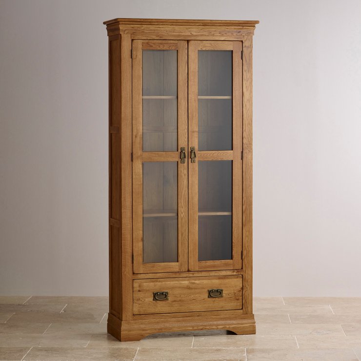 French Farmhouse Display Cabinet | Solid Oak | Oak Furniture Land