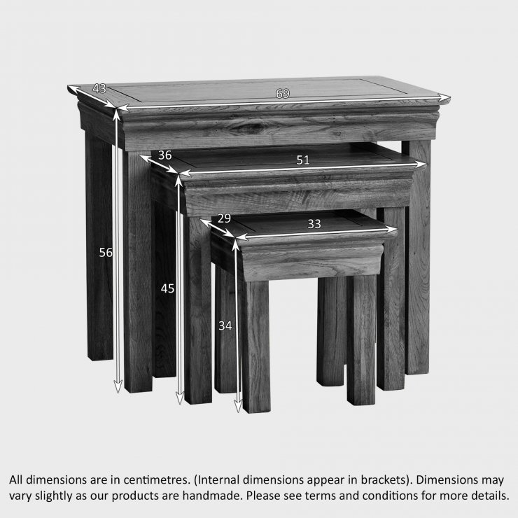 French Farmhouse Nest of Tables | Solid Oak | Oak ...