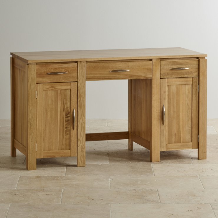 Galway Large Computer Desk in Solid Oak | Oak Furniture Land