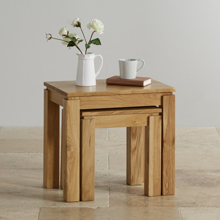 Galway Nest of 2 Tables in Solid Oak | Oak Furniture Land