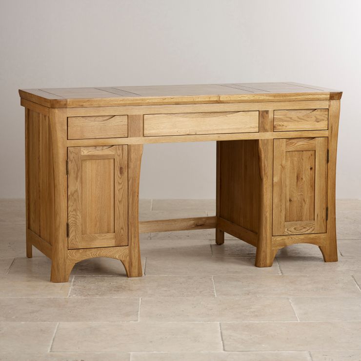 Orrick Computer Desk | Rustic Solid Oak | Oak Furniture Land