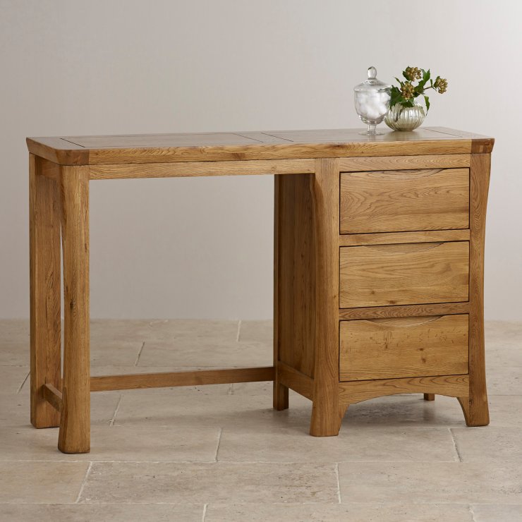 Orrick Dressing Table in Rustic Solid Oak | Oak Furniture Land