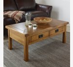 Original Rustic 4 Drawer Coffee Table in Solid Oak