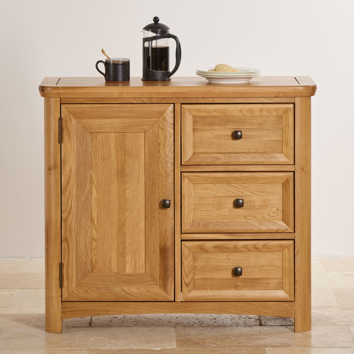 Wiltshire 3 Drawer Storage Cabinet in Natural Solid Oak