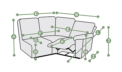 Samson Modular 3 Seat Right Hand Corner Recliner Dimensions